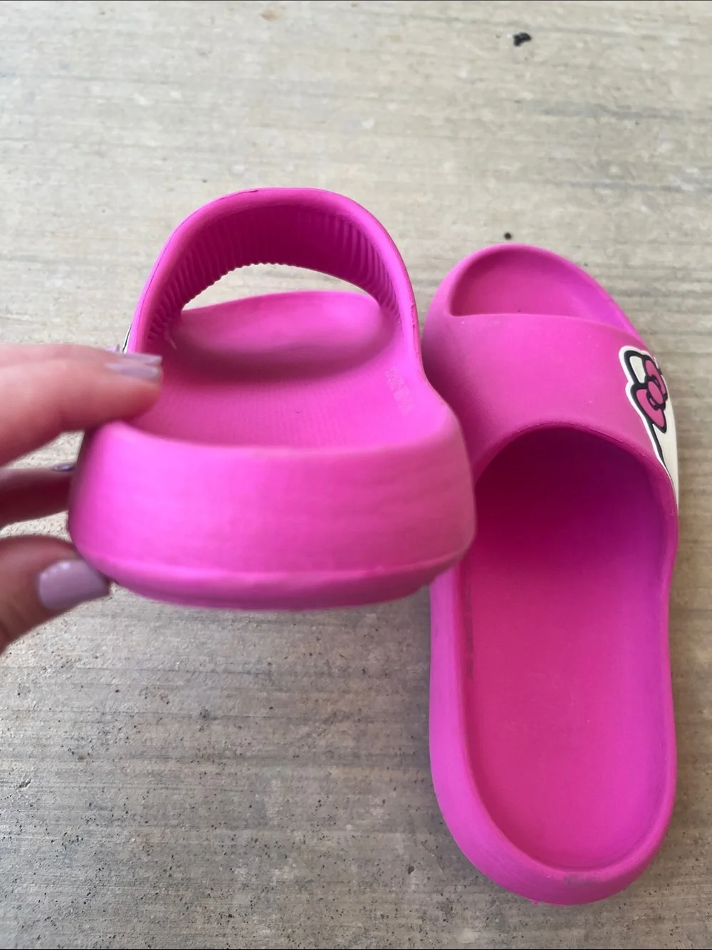 Hello Kitty Girl’s Hot Pink Slide Sandals